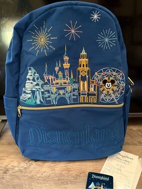 Disney Blue Embroidered Disneyland Resort Backpack